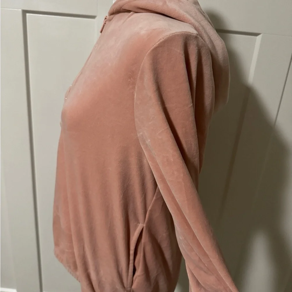 NWOT Fila Womens Velour Quarter Zip Hoodie Misty Rose Small - Picture 4 of 8